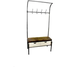 Hti-Living Garderobe Steampunk Braun/Weiß