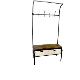 Hti-Living Garderobe Steampunk Braun/Weiß