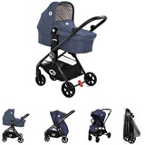 Lorelli Kombikinderwagen 2 in 1 Patrizia, Babywanne, Sportsitz, Sitz umkehrbar blau