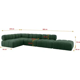 altdecor Eckcouch modular 2-Sitzer Grün