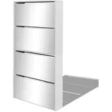 vidaXL Schuhschrank 63 x 134 x 17 cm mit Spiegel / weiß