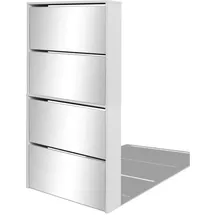 vidaXL Schuhschrank 63 x 134 x 17 cm mit Spiegel / weiß