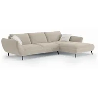 SOMETA Ecksofa Joleen Stoff Ivory / Natur