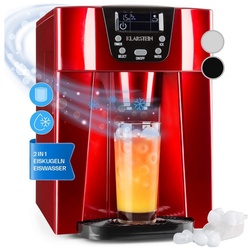 Klarstein Eiswürfelmaschine Ice Volcano 2G Eismaschine LED 12kg je 24h 2l 6-12min rot, Eiswürfelmaschine Eiswürfelbereiter Ice Cube Maker Eiswürfel Automat Maschine rot