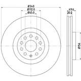 HELLA PAGID Bremsscheibe Vorderachse Hella 8DD 355 129-241