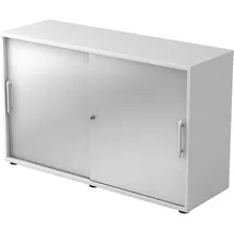 Hammerbacher BETA Schiebetürenschrank 120 x 40 x 74,8 cm weiß/silber