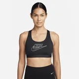 Nike Swoosh Medium Support Sport-BH Damen Black/White/Black/Black S