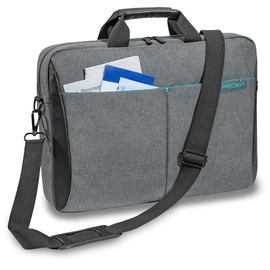 Pedea Laptoptasche *Lifestyle* Notebook-Tasche bis 15,6 Zoll (39,6 cm) Umhängetasche mit Schultergurt, Grau