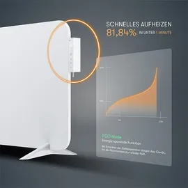 bringer-germany Metall Infrarotheizung 450W mit Smart Thermostat - Weiß