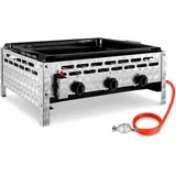 LIFERUN Edelstahl Gasbräter 3-flammig 12 kW weiß