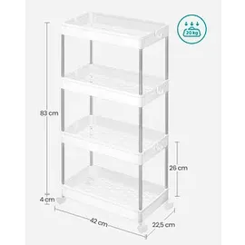 Songmics Nischenwagen weiß 42,0 x 22,5 x 87,0 cm