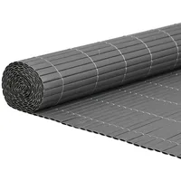 vidaXL Gartenzaun Doppelseitig Grau 1,8x5 m PVC