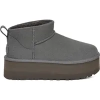 UGG Australia UGG Klassische Ultra Mini Plateau-Stiefel aus Leder dunkelgrau 41 EU