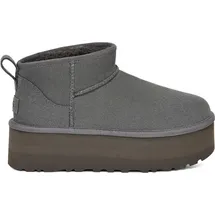UGG Australia UGG Klassische Ultra Mini Plateau-Stiefel aus Leder dunkelgrau 41 EU