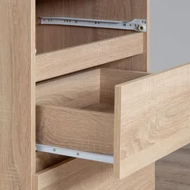 abamihome | Pc-schreibtisch Pin In Der Farbe Sonoma-eiche Schublade, Und 3 Ablagen B90 x H74 x T50 cm,