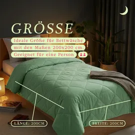 BestLivings Bettdecke Mint, leichtes Steppbett, Mikrofaser, atmungsaktiv, ohne Bettbezug nutzbar Wärmeklasse 2, auch ideal für Reisen, Camping - Grün