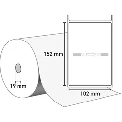 Zebra Z-Select 2000D-RFID (Thermo Top) 102 mm x 152 mm / permanent / 19 mm Kern / 75 Etiketten je Rolle / gestanzt / ZBR2100 / NXP UCODE 9 ZIPRM3017414