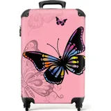 NoBoringSuitcases.com NoBoringSuitcases.com® Handgepäck Hartschalenkoffer mit TSA Schloss, Trolley, Reisekoffer, Carry on, Rollkoffer, Klein oder Mittelgroß Rosa