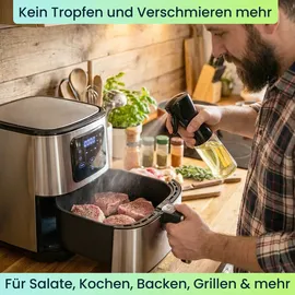 ideoon home Öl Sprüher & Essig Zerstäuber Glas 200 ml 6 x 20 cm