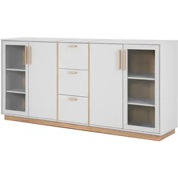 Furn.Design Sideboard grau, Hickory Walnuss 204 cm, viel Stauraum, Hanno