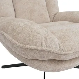 MCW Relaxsessel MCW-P32 Chenille 370 g/m2 70 x 100 x 80 cm Creme mit Hocker