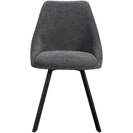 byLIVING Esszimmerstuhl Jasper 2er Set, Webstoff anthrazit Gestell schwarz