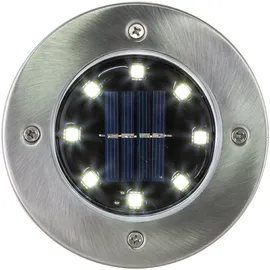 ETC Shop 2x Solar Außen Spot Strahler Edelstahl 20 x 10 x 10 cm inkl. Dämmerungssensor silber