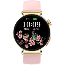 knauermann Neo 2 Rund 40 mm Gold Silikonarmband Rose