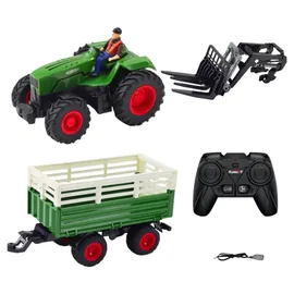 LeanToys RC-Landmaschine Traktor mit Anhänger CH RTR