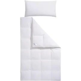 Balette Daunenbettdecke + Kopfkissen "Lilly", weiß, B/L: 135cm x 200cm Anzahl Teile 1, B/L: 40cm x 80cm Anzahl Teile 1, Bezug: Baumwolle Füllung: Entendaune/-feder, warm, Bettdecken Bezug: 100% Baumwolle. Kopfkissen Bezug: 100% Baumwolle.