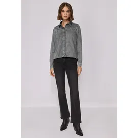 street one studio STREET ONE STUDIO, Damen, Gr. 42, grau random washed, Stoff, 100% Lyocell, unifarben, regular fit normal, V-Ausschnitt, Manschette, Jacken Kurzjacke, mit Knopfleiste