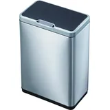 EKO Mirage Sensor Mülleimer 45L Edelstahl (27 x 46 x 65.5 cm, Bewegungssensor, Dämpfer-System, Fingerabdruck frei, Abfallbeutelfixierung), silber