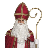 Boland 56841 - Mitra Sankt Nikolaus, Rot-Gold, Größe circa 35 x 33 cm, Hut, Mütze, St. Martin, Weihnachten, Advent, Kostüm, Karneval, Mottoparty