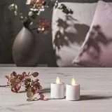 MARELIDA LED Mini Kerzenset mit bewegter Flamme Batterien Timer H: 6cm 2 St