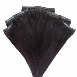 hair2heart Invisible Clip Extensions Premium Echthaar #4/0 Mittelbraun Haarextensions   Schwarz Damen 