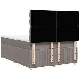 vidaXL Boxspringbett 140 x 200 cm Taupe