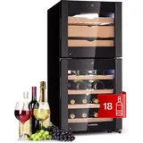 Klarstein - Käse- Und Weinkühlschrank, Kleiner Getränkekühlschrank Schmal, Weinkühlschrank Mit Glastür, Kühlschrank Klein Für Käse Und Wein, Mit Led-display, Hygrometer, Flaschenkühlschrank 12