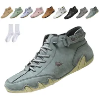Snrtevu Alpaca Barfußschuhe, Alpaca-Ergonomischer, Wasserdichter & Schmerzlindernder Leder-BarfußSchuh, Schuhe Damen, Wasserdichte und Atmungsaktive OrthopäDische Barfuss Schuhe (Grün,42) - 42 EU