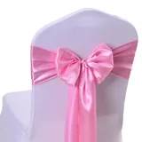 ZOYIEP 25/50 Stück Stuhlhussen,Stuhlhussen Weiß,Satin Krawatte Stuhlhussen Hochzeit,Stuhlbezug Hochzeit, Stuhlschleifen Hochzeit Party Deko (Rosa,25 Stück)