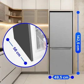 Bomann KG 7359 Kühl-Gefrierkombination (173 l, 1430 mm hoch, Edelstahl)