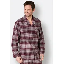 wäschepur WITT WEIDEN Schlafanzug-Shirt in burgund-steingrau-kariert | Gr.: 44-46