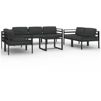 vidaXL Garten-Lounge-Set 8-tlg. anthrazit/grau