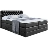 altdecor Boxspringbett BOXI8 KING 200 x 200 cm H3/H4 Schwarz