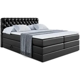 altdecor Boxspringbett BOXI8 KING 200 x 200 cm H3/H4 Schwarz