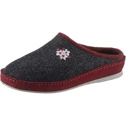 Pantoffel SCHAWOS, Damen, Gr. 40, ungefüttert, grau (anthrazit), Textil, Schuhe