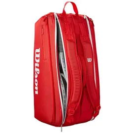 Wilson Super Tour Red Tennisschlägertasche - Rot/Weiß, für bis zu 9 Schläger