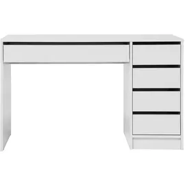 beautysofa SCHREIBTISCH Malta mit 5 Schubladen, grifflos, Weiß