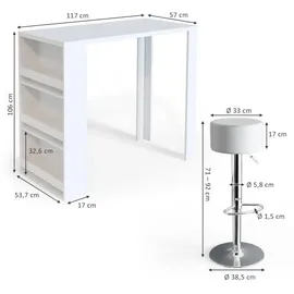 Vicco Bartisch-Set 57 x 117 cm Weiß