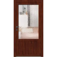 Holz Nebeneingangstür nach Maß "NICOLE-R" Mahagonioptik-Lasur beidseitig innen öffnend DIN links