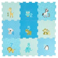 Bieco Puzzlematte Tiere blau